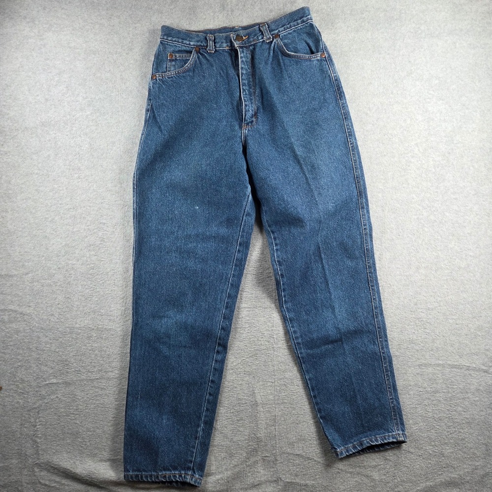 Congo Jeans Vintage Tapered Leg Women 12 Blue High Waisted Cotton Mom Jeans